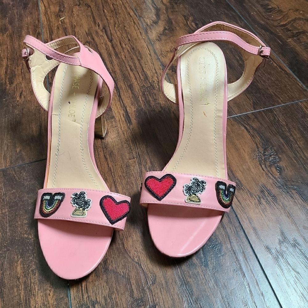 Chase + Chloe Pink Frank Heels